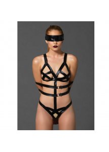 LEG AVENUE - PASKOWE BODY Z REGULOWANYMI RAMIĄCZKAMI I MASKĄ NA OCZY ONE SIZE