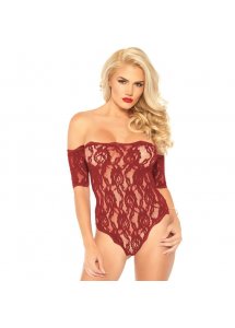 LEG AVENUE - RÓŻOWE KORONKOWE BODY ODKRYTE RAMIONA BEZ KROKU M/L