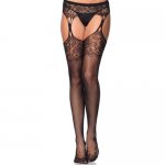 LEG AVENUE - POŃCZOCHY I PAS Z SIATECZKI W KWIATY ONE SIZE