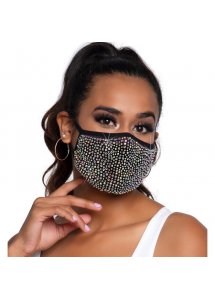 LEG AVENUE - MODNA CZARNA MASECZKA Z CYRKONIAMI