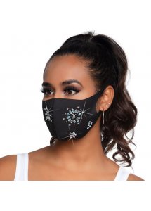 LEG AVENUE - MODNA MASECZKA Z KWIATOWYM WZOREM Z KRYSZTAŁU