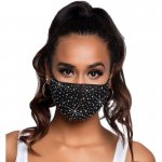 LEG AVENUE - MODNA CZARNA MASECZKA Z KRYSZTAŁAMI