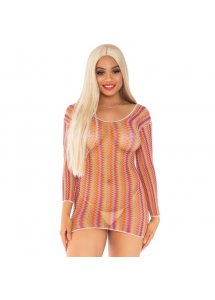 LEG AVENUE - SEKSOWNA TĘCZOWA MINI SUKIENKA ONE SIZE