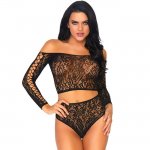 LEG AVENUE - SEKSOWNY KORONKOWY TOP Z FIGAMI WYSOKI STAN ONE SIZE
