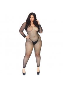 LEG AVENUE - SIATKOWE BEZSZWOWE BODYSTOCKING BEZ KROCZA XL/2XL