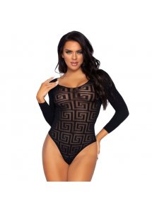 LEG AVENUE - SEKSOWNE MOZAIKOWE CZARNE BODY ONE SIZE