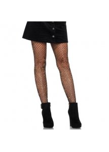 LEG AVENUE - CZARNE SIATKOWE RAJSTOPY ONE SIZE