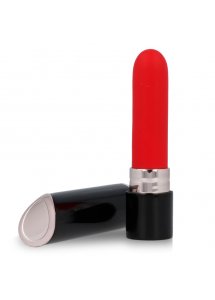 LIPS STYLE - WIBRATOR W KSZTAŁCIE SZMINKI DYSKRETNY CZARNO/CZERWONY