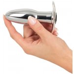 ANOS - WIBRUJĄCY KOREK ANALNY METALOWY M SREBRNY