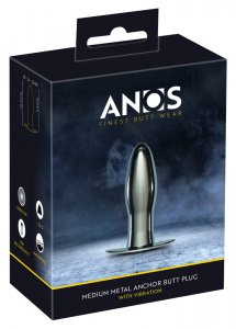 ANOS - WIBRUJĄCY KOREK ANALNY METALOWY M SREBRNY
