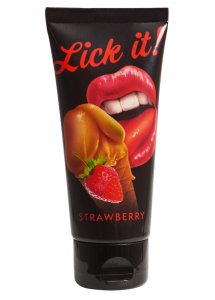 LICK IT - ŻEL DO MASAŻU LUB SEKSU TRUSKAWKA 100ML