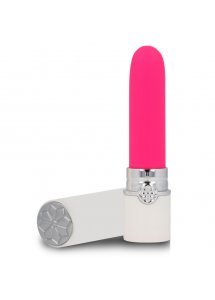 LIPS STYLE - WIBRATOR W KSZTAŁCIE SZMINKI DYSKRETNY BIAŁO/RÓŻOWY