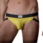 MACHO MX22A JOCKSTRAP - OCHRANIACZ NA PENISA I JĄDRA Z PASKAMI ŻÓŁTY