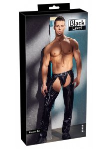 MĘSKIE BŁYSZCZĄCE SPODNIE ZE STRINGAMI BDSM/SET