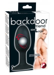 DUŻY ZAOKRĄGLONY KOREK ANALNY Z KULKĄ STYMULACYJNĄ/LARGE SILICONE PLUG