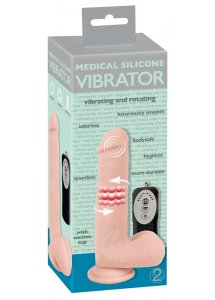 MEDICAL SILICONE - MEDYCZNY SILIKONOWY WIBRATOR ROTACYJNY 20CM