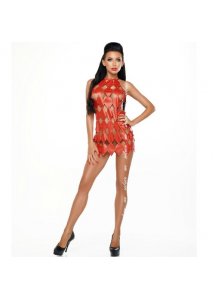 ME-SEDUCE - SEKSOWNA SUKIENKA USZYTA W SZACHOWNICĘ OTWARTY TYŁ CZERWONA