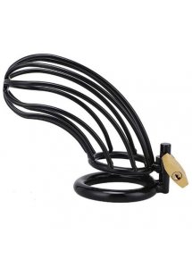 METAL HARD - CZARNA KLATKA EREKCYJNA NA PENISA Z KŁÓDKĄ