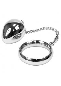 METAL HARD - PIERŚCIEŃ NA ŁAŃCUSZKU Z KULKĄ ANALNĄ 50MM