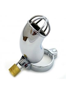 METAL HARD - STALOWA KLATKA NA PENISA ZE ZŁOTĄ KŁÓDKĄ