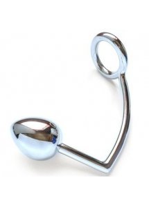 METAL HARD - PIERŚCIEŃ NA PENISA Z KORKIEM ANALNYM 50MM