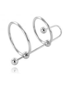 METAL HARD - STALOWY PIERŚCIEŃ NA PENISA Z KULKĄ DO CEWKI MOCZOWEJ