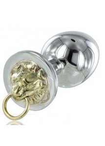 METAL HARD - STALOWA WTYCZKA ANALNA Z GŁOWĄ LWA 4CM