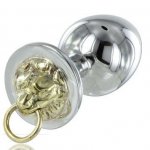 METAL HARD - STALOWA WTYCZKA ANALNA Z GŁOWĄ LWA 4CM