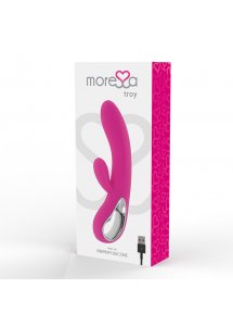 MORESSA TROY - INTENSYWNY WIBRATOR ZE STYMULCJĄ ŁECHTACZKI I PUNKTU-G RÓŻOWY