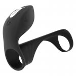 MORESSA BRANDON - WIBRACYJNY PIERŚCIEŃ Z RĘKAWEM NA PENISA CZARNY