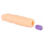 NATURE SKIN - NAKŁADKA NA PENISA Z POCISKIEM WIBRUJĄCYM 19CM