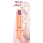 NATURE SKIN - NAKŁADKA NA PENISA Z POCISKIEM WIBRUJĄCYM 19CM