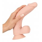 NATURE SKIN - DILDO O NATURALNYM WYGLĄDZIE Z JĄDRAMI 24CM