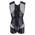 NEK - KRÓTKI MATOWY KOMBINEZON Z WSTAWKAMI Z SIATKI