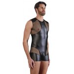 NEK - KRÓTKI MATOWY KOMBINEZON Z WSTAWKAMI Z SIATKI