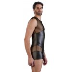 NEK - KRÓTKI MATOWY KOMBINEZON Z WSTAWKAMI Z SIATKI