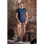 NEK - KOSZULKA NIEBIESKO/CZARNA Z DELIKATNĄ SIATKĄ