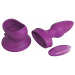 3SOME - WIBRUJĄCY KOREK ANALNY Z PRZYSSAWKĄ 12CM