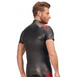 NEK - MATOWA KOSZULKA BEZRĘKAWNIK Z CZERWONYMI PASKAMI