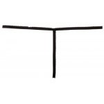 NO:XQSE - SKĄPE STRINGI BEZ KROCZA Z KWIATOWEJ KORONKI CZARNE