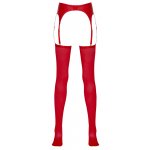 NO:XQSE - CZERWONY MATOWY PAS DO POŃCZOCH + POŃCZOCHY