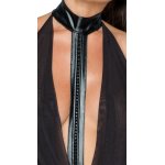 NOIR - MOCNO WYCIĘTA MINISUKIENKA Z MATOWEGO BŁYSZCZĄCEGO MATERIAŁU