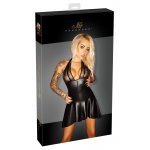 NOIR - CZARNA SUKIENKA Z PRZEZROCZYSTĄ SIATECZKĄ NA BIUŚCIE