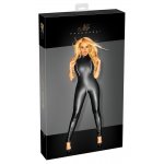 NOIR - MATOWY KOMBINEZON Z DŁUGIMI NOGAWKAMI I SUWAKAMI NA BIUŚCIE