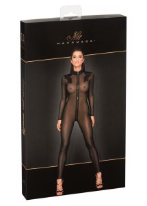 NOIR - PRZEZROCZYSTY KOMBINEZON Z DŁUGIM RĘKAWEM Z MIĘKKIEJ SIATECZKI