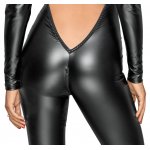 NOIR - ELASTYCZNY KOMBINEZON Z DŁUGIM RĘKAWEM I TALIOWANYM KROJU