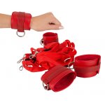 ZESTAW DO BONDAGE CZERWONY/BED RESTRAINT SET