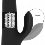 OHMAMA - ELASTYCZNY WIBRATOR KRÓLICZEK WIELOFUNKCYJNY CZARNY