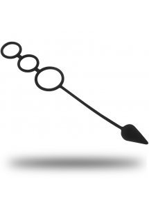 OHMAMA - SILIKONOWE PIERŚCIENIE Z WTYCZKĄ ANALNĄ CZARNE