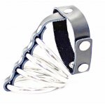 OHMAMA - METALOWA KLATKA ZE SKÓRZANYM PASKIEM NA PENISA